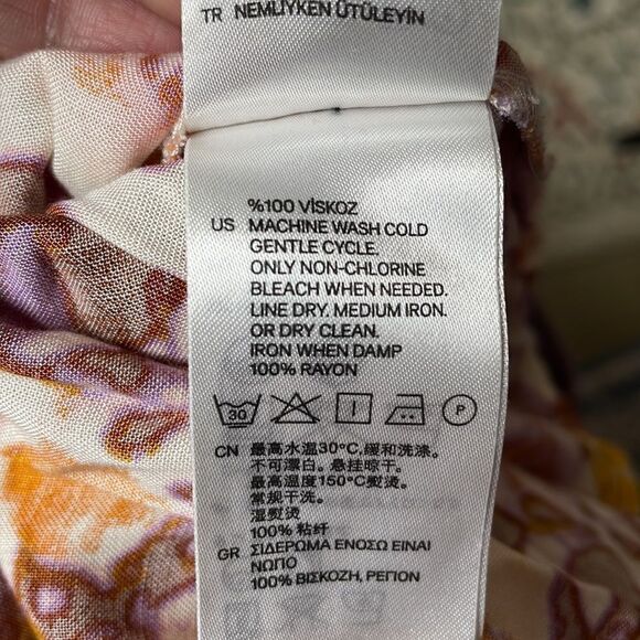 Divided by H&M Floral Dress w/Scoop Neck & Tie Around Waist (Size: 4) - Picture 12 of 12